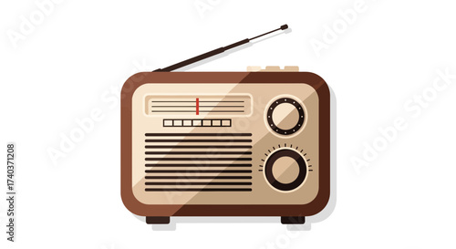 Charming Illustration of a Vintage Radio Receiver with Classic Aesthetics