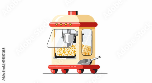 Charming popcorn maker illustration, perfect for festive events design