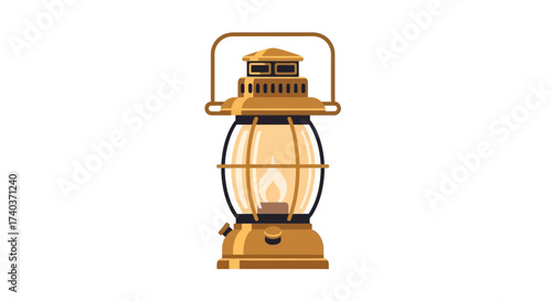 Classic kerosene lamp illustration illuminating rustic charm and nostalgia