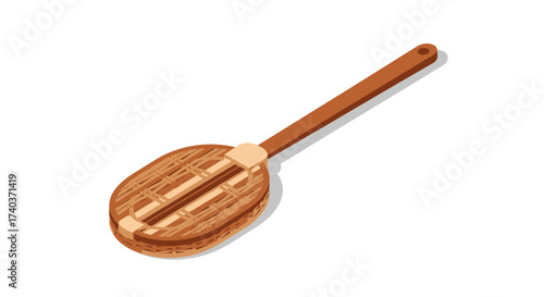 Elegant wooden skimmer illustration for professional culinary use