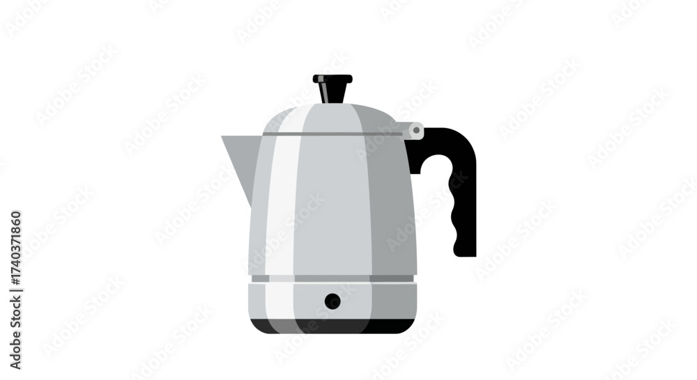 Obraz premium Modern electric kettle in vector design on a clean white background