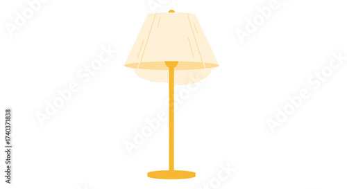 Minimalist floor lamp illustration with soft light and pastel tones