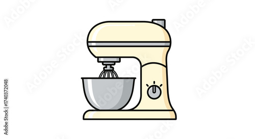 Retro styled stand mixer illustration for baking projects design resource