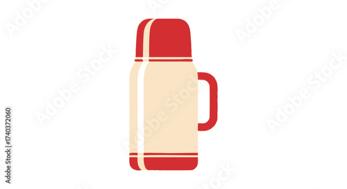 Retro styled vector illustration of a vintage thermos flask object
