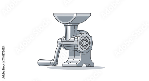 Vintage manual meat grinder Illustration, a classic kitchen appliance
