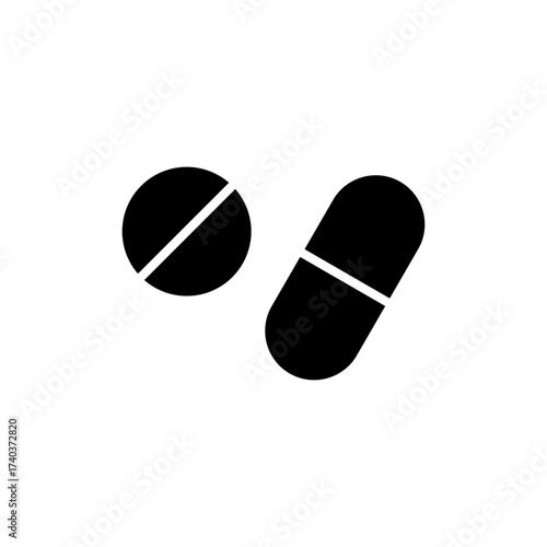 Pills icon vector for web and mobile app. capsule icon. Drug sign and symbol