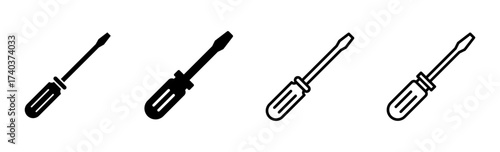 Screwdriver icon set. tools icon vector