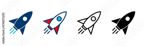 Rocket icon vector isolated on white background. Start Up Concept Symbol. Startup icon