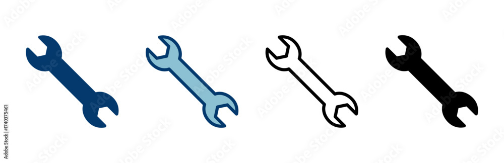 Fototapeta premium wrench icon vector isolated on white background. Wrench vector icon. Spanner symbol