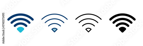 WIFI Icon vector isolated on white background. signal vector icon. Wireless and wifi icon or sign for remote internet access