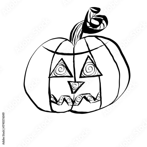 Jack O'Lantern with extra curly stem and loopy light.