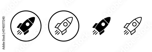 Rocket icon logo design. Startup sign and symbol. rocket launcher icon