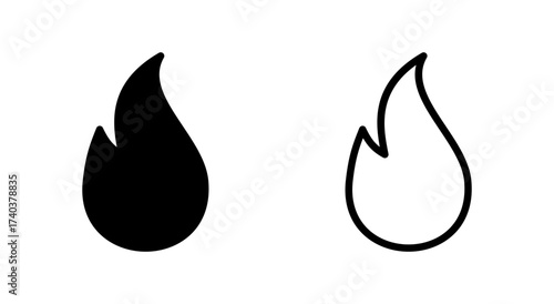 Fire icon symbol for apps and websites. fire sign and symbol