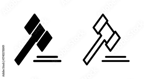 Gavel icon symbol for apps and websites. judge gavel sign and symbol. law icon. auction hammer