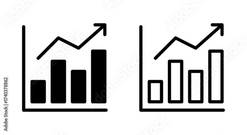 Growing graph icon symbol for apps and websites. Chart sign and symbol. diagram icon
