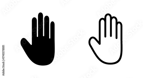 Hand icon symbol for apps and websites. hand sign and symbol. palm