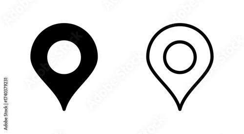 Pin icon symbol for apps and websites. Location sign and symbol. destination icon. map pin