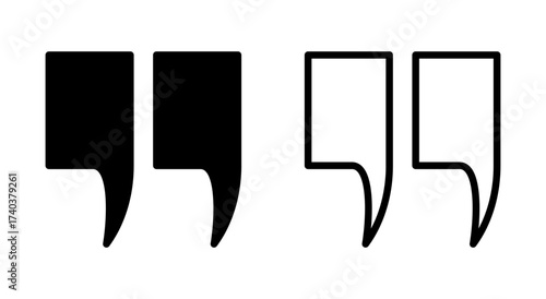 Quote icon symbol for apps and websites. Quotation mark sign and symbol