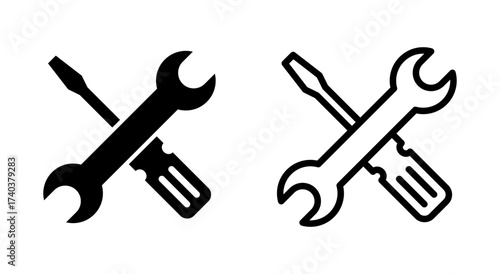 Repair tools icon symbol for apps and websites. tool sign and symbol. setting icon. Wrench and screwdriver. Service