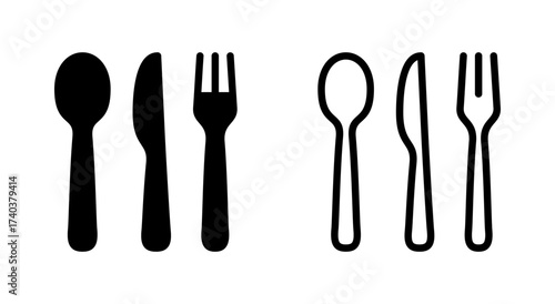 spoon and fork icon symbol for apps and websites. spoon, fork and knife icon vector. restaurant sign and symbol