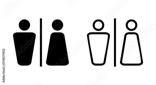 Toilet icon symbol for apps and websites. Girls and boys restrooms sign and symbol. bathroom sign. wc, lavatory