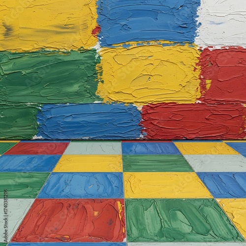 Vibrant Colorful Abstract Painting.