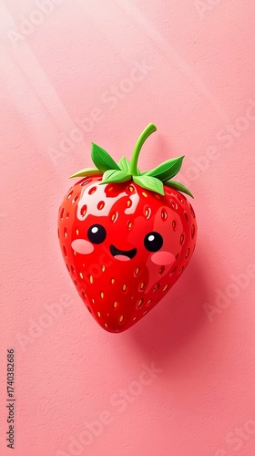 Cute red strawberry smile