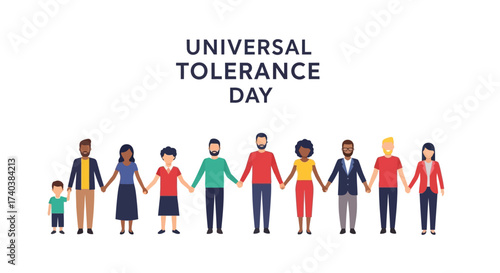 Universal Tolerance Day vector (people holding hands).vector illustration, vector graphic, banner, template design