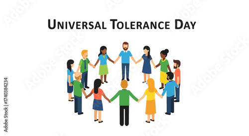 Universal Tolerance Day vector (people holding hands).vector illustration, vector graphic, banner, template design
