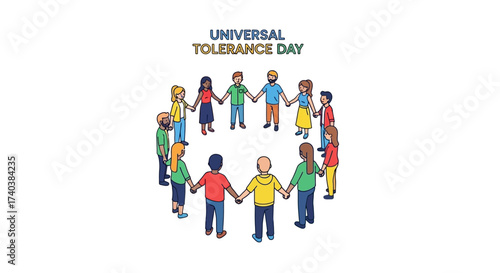 Universal Tolerance Day vector (people holding hands).vector illustration, vector graphic, banner, template design