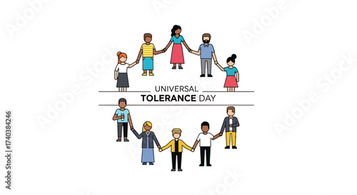 Universal Tolerance Day vector (people holding hands).vector illustration, vector graphic, banner, template design