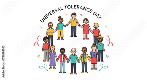 Universal Tolerance Day vector (people holding hands).vector illustration, vector graphic, banner, template design
