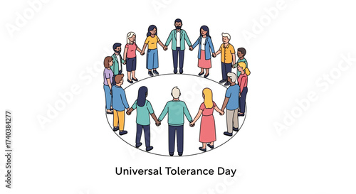 Universal Tolerance Day vector (people holding hands).vector illustration, vector graphic, banner, template design