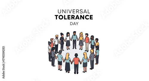 Universal Tolerance Day vector (people holding hands).vector illustration, vector graphic, banner, template design