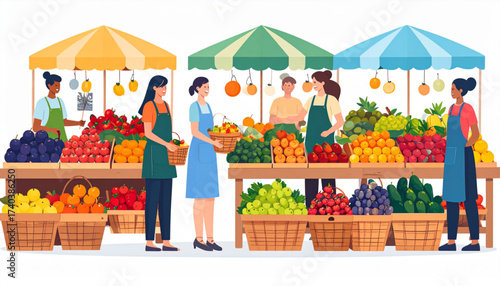 Summer Fruit Market Scene
