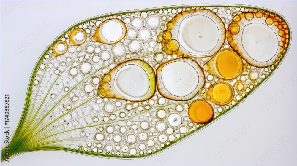 Obraz premium Exploring microscopic algae unveiling structure and composition in natural environments