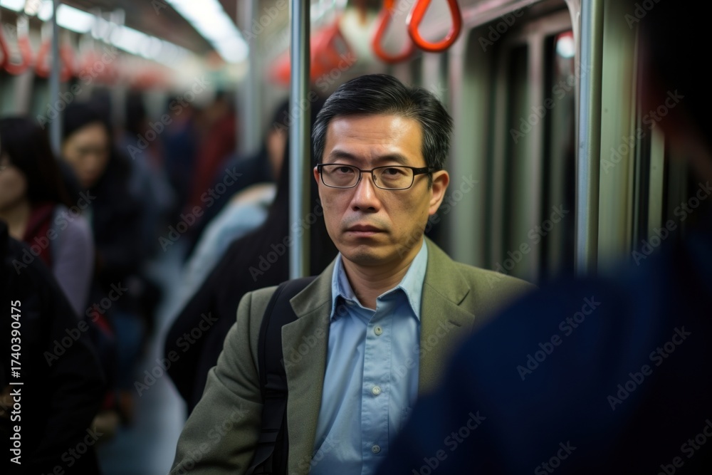 Fototapeta premium Chinese man train photography portrait.