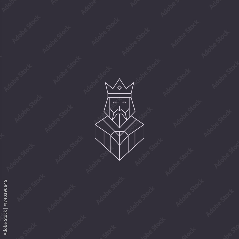 Fototapeta premium King crown line art royal minimalist logo design.
