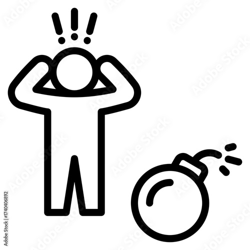 Threat  Icon Line Style Vector Illustration 