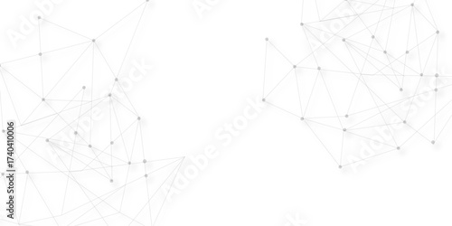 Technology abstract white digital background of connected dot with black line .many squares and rectangle shapes .Internet connection network high digital technology with connecting points and