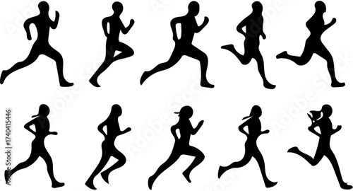 Dynamic Silhouette of Runners in Motion A Study of Athletic Forms