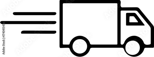 Fast Delivery Icon Illustrative Design of a Speeding Delivery Truck for Quick Shipping Concepts