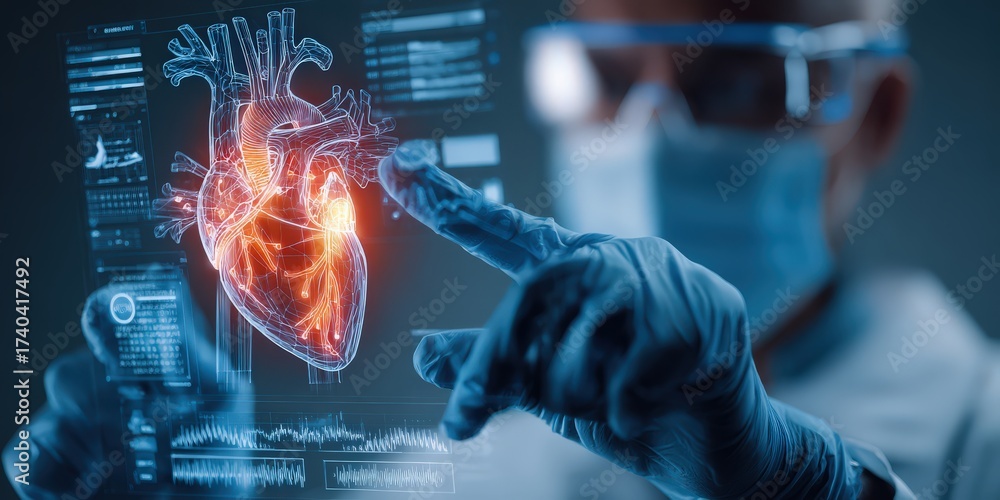 Fototapeta premium Advanced digital cardiology health diagnostics technology showcasing innovative medical imaging and modern clinical solutions for improved patient care