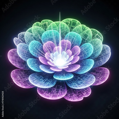 Abstract Futuristic Flower Design.