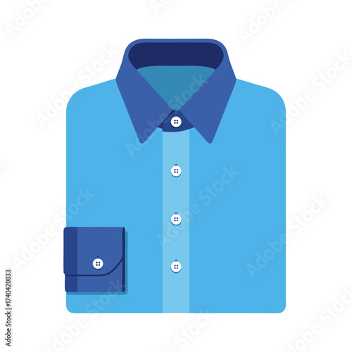 blue long sleeve shirt with buttons and chest pocket