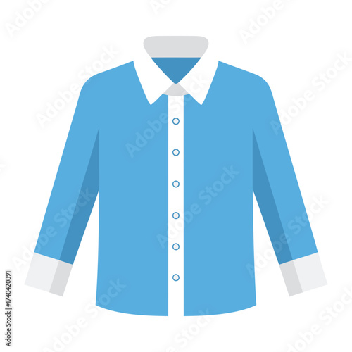 light blue shirt with white collar and cuffs