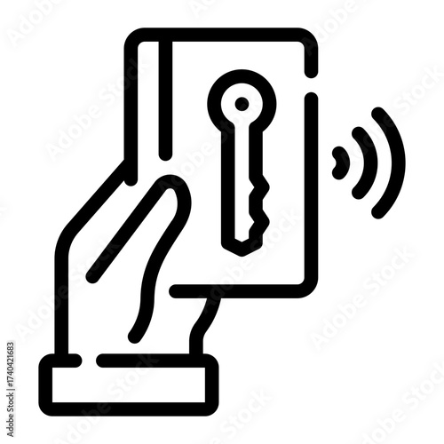 card key line icon