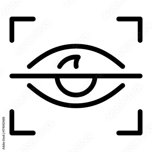 eye scanner line icon