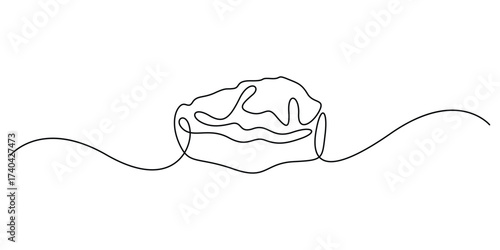Continuous one line drawing of meat veal vector illustration