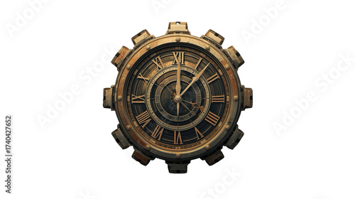 Detailed Steampunk Clock Gear Mechanism Timepiece Abstract Illustration